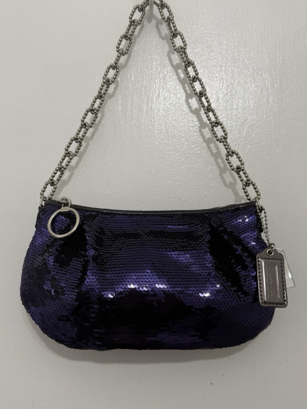 Coach Sequin Shoulder Bag in Purple